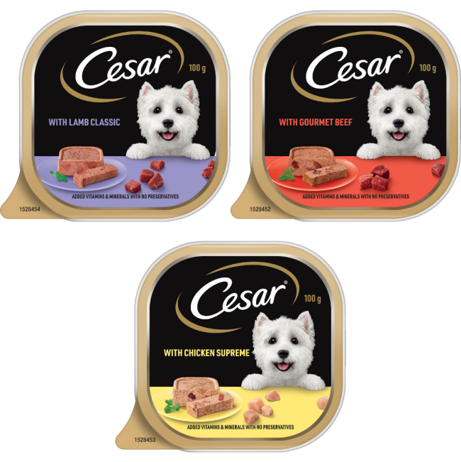 Cesar Gourmet Wet Dog Treats Chicken, lamb and beef