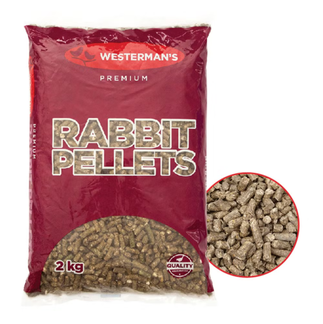 Westermans Small Animal Rabbit Pellets with sample of pellets in bubble