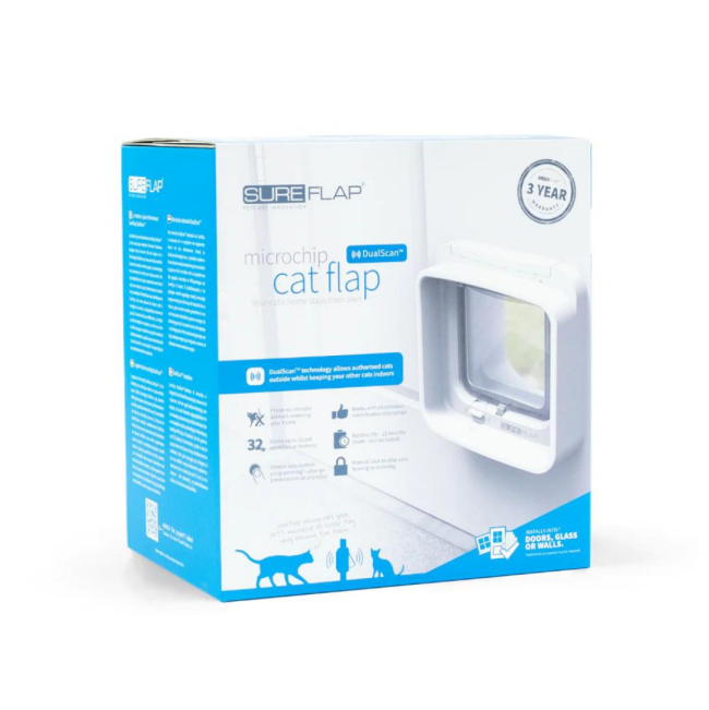 Sureflap Microchip Dualscan Cat Flap carton packaging