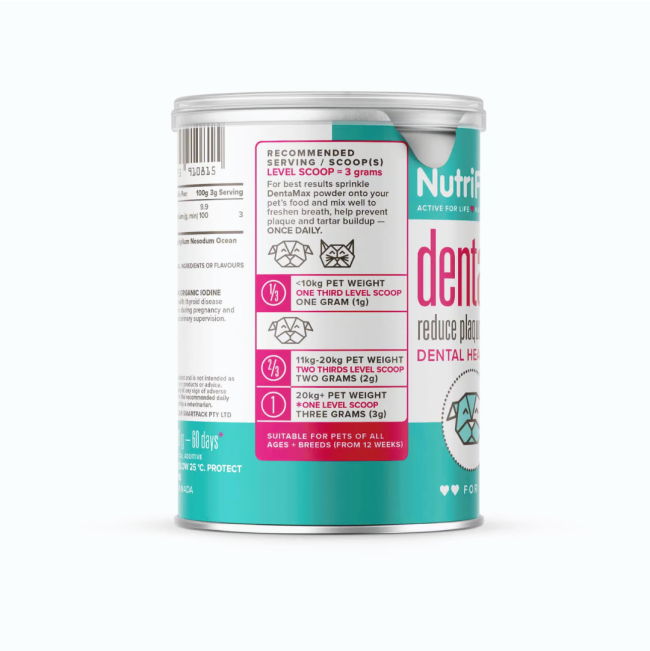 NutriFlex DentaMax Powder For Dogs and Cats side two