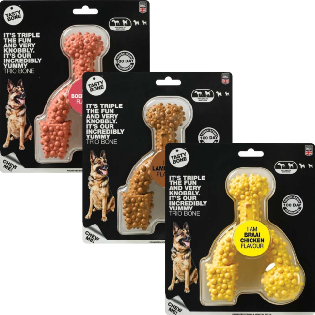 Tasty Bone Chew Toy chicken, boerewors and Lamb flavors