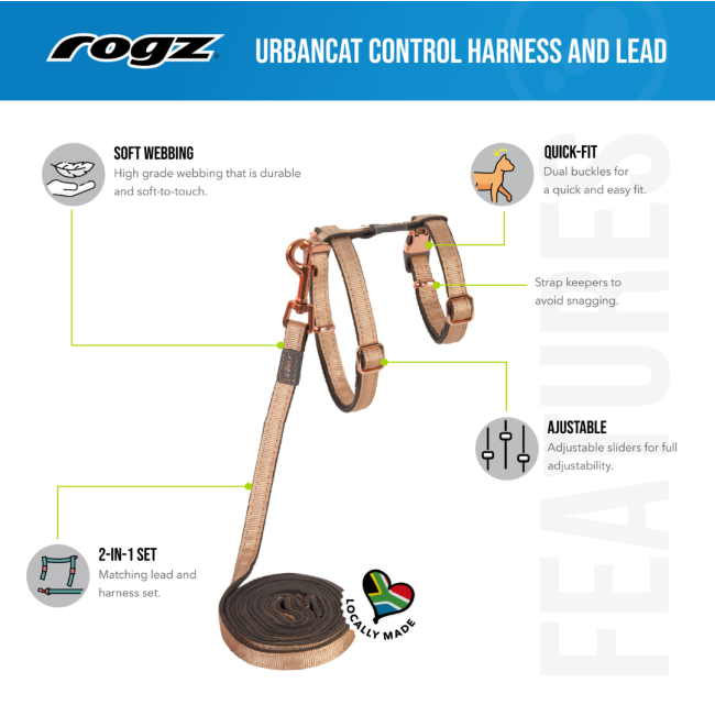Rogz UrbanCat H-Harness and Lead features