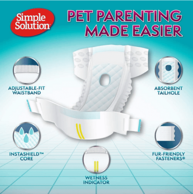 Simple Solution Disposable Diapers for Dogs information infographic