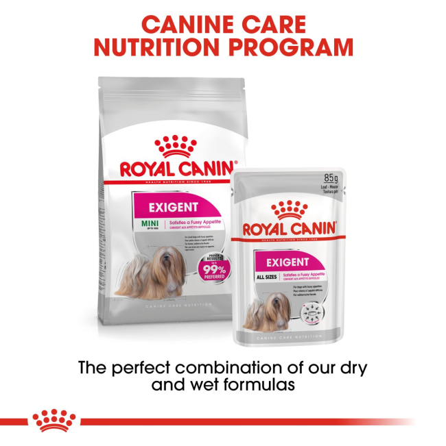 Royal Canin Exigent Wet Dog Food dry and wet