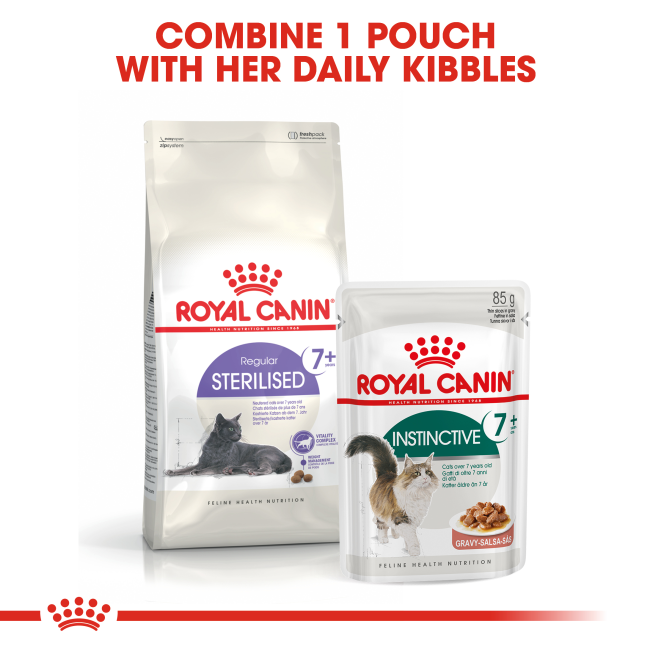 Royal Canin Instinctive Adult Wet Cat Food +7 use with dry kibble