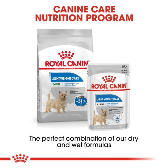 Royal Canin Light Weight Care Wet Dog Food nutritional program