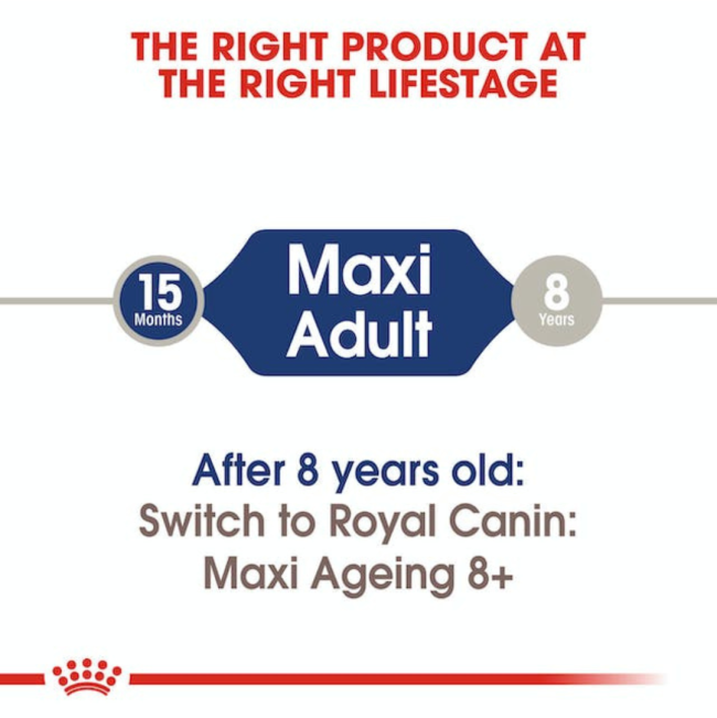 Royal Canin Maxi Adult Wet Dog Food correct life stage