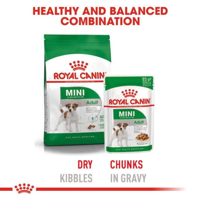 Royal Canin Mini Adult Wet Dog Food combination