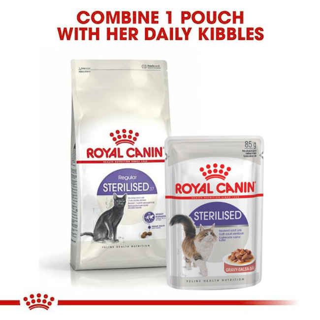 Royal Canin Sterilised Adult Wet Cat Food combination