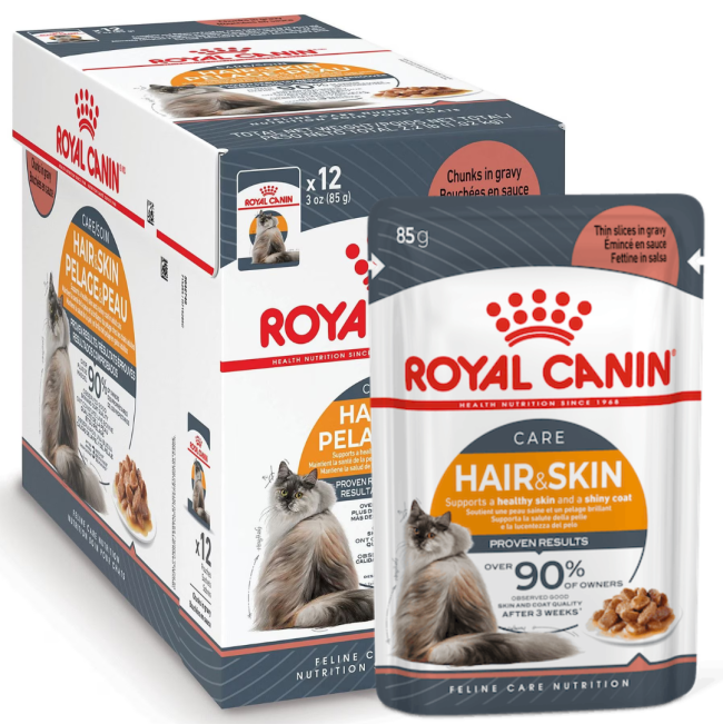 Royal Canin Hair & Skin Adult Wet Cat Food Pouch