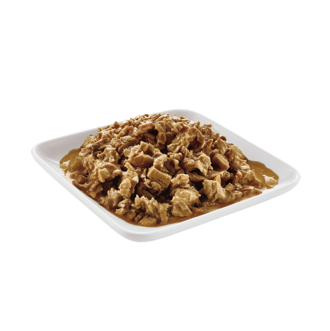 Purina Pro Plan Salmon in Gravy Wet Fussy & Beauty Cat Food how the food looks