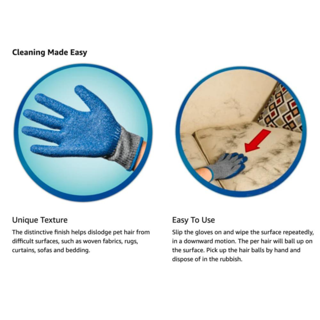 Simple Solution Pet Hair Lift Mitts steps to use
