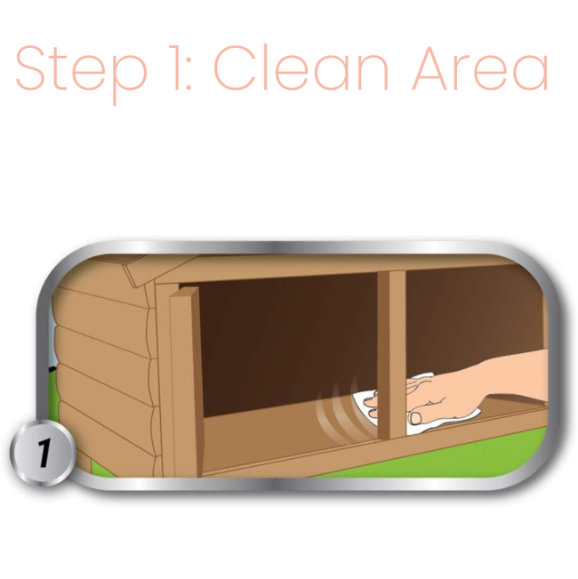 Simple Solution Cage & Hutch Freshener step one clean area