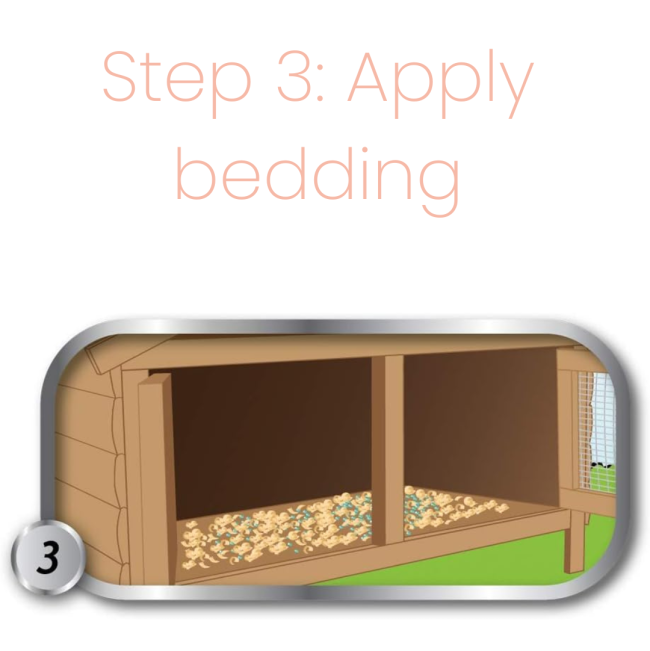 Simple Solution Cage & Hutch Freshener step three apply bedding