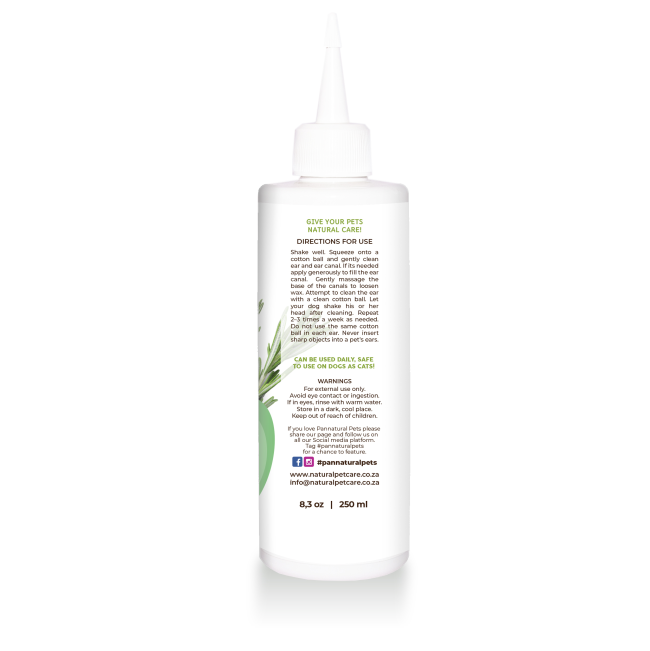 Pannatural Clean Ears back of bottle