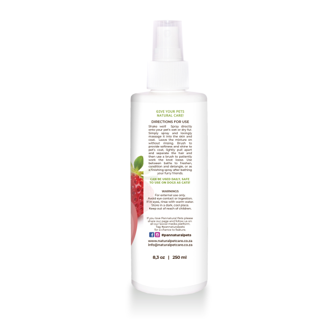Pannatural Puppy Love Detangler back of bottle