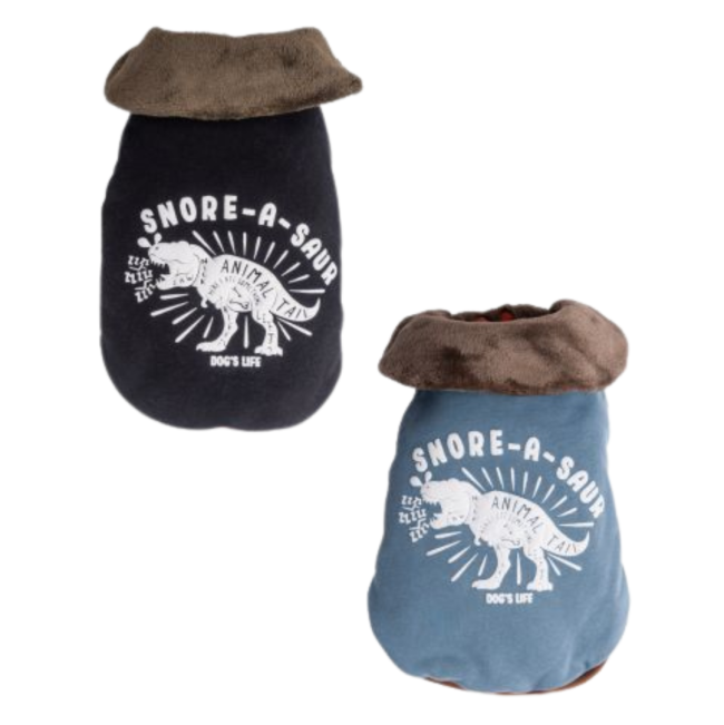 Dog’s Life Snore-A-Saur Winter Cape black and blue