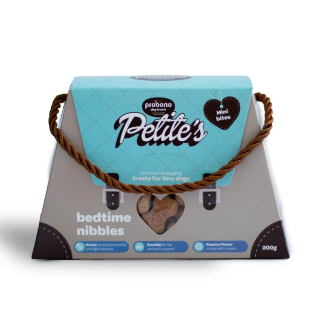 Probono Dog Petite's Tiny Bedtime Nibbles handbag box