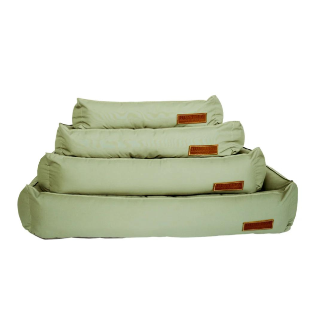 Huntlea Dog Koletto Bolster Bed green colour, with all four sizes