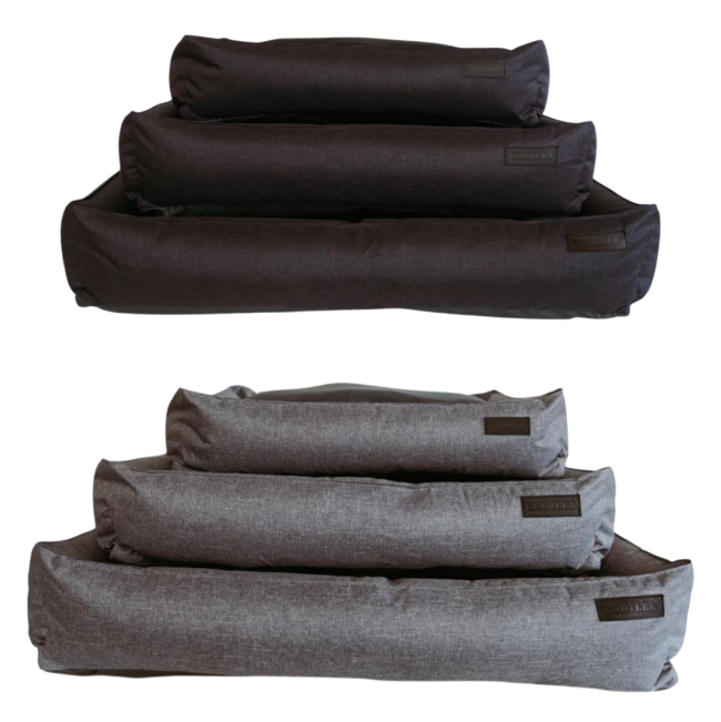 Huntlea Dog Urban Bolster Bed black and grey with sizes