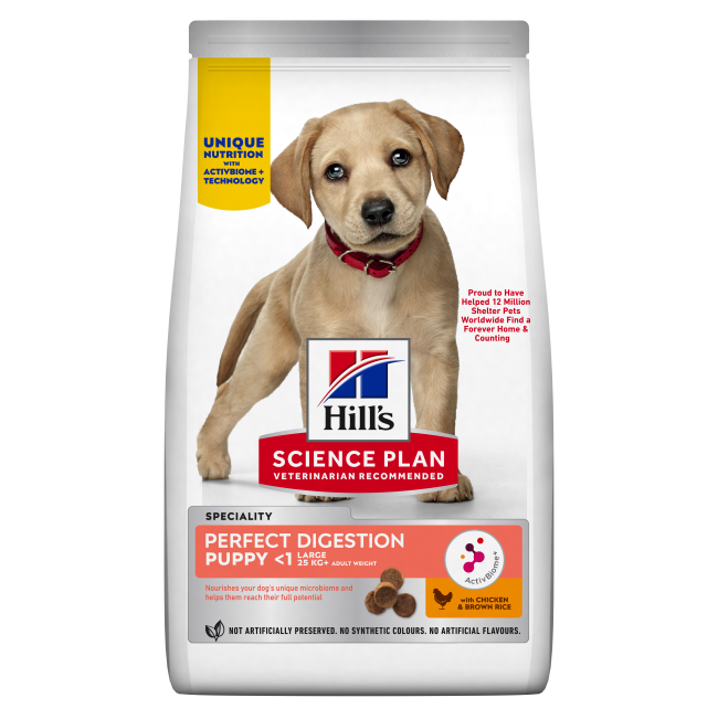 Hill’s Puppy Perfect Digestion Large Breed Dry Dog Food front of pack