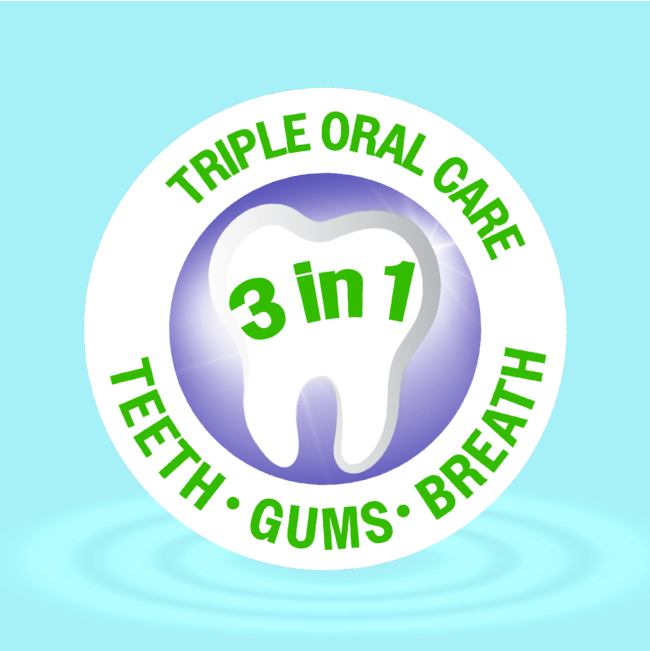 dental health icon with image of tooth 3-in-1 oral care