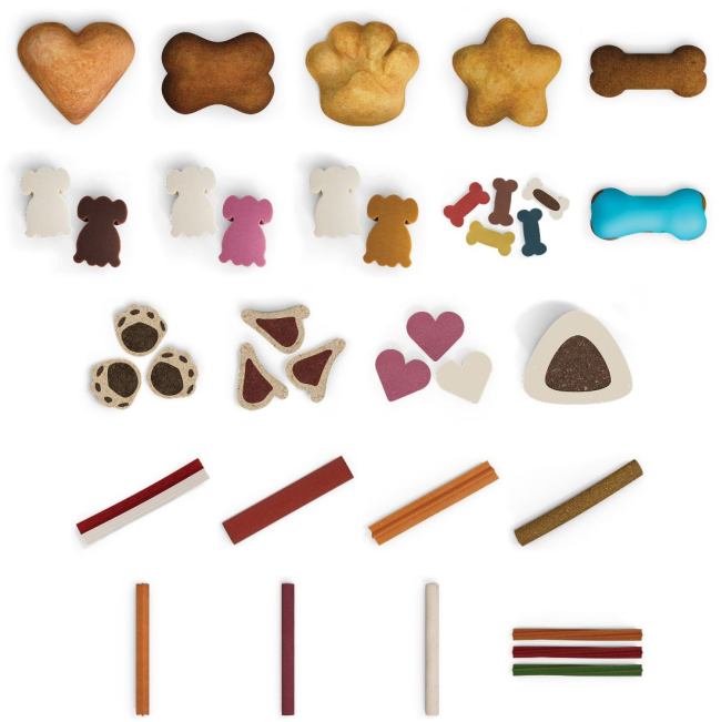 different treats that comes with the box of assorted treats