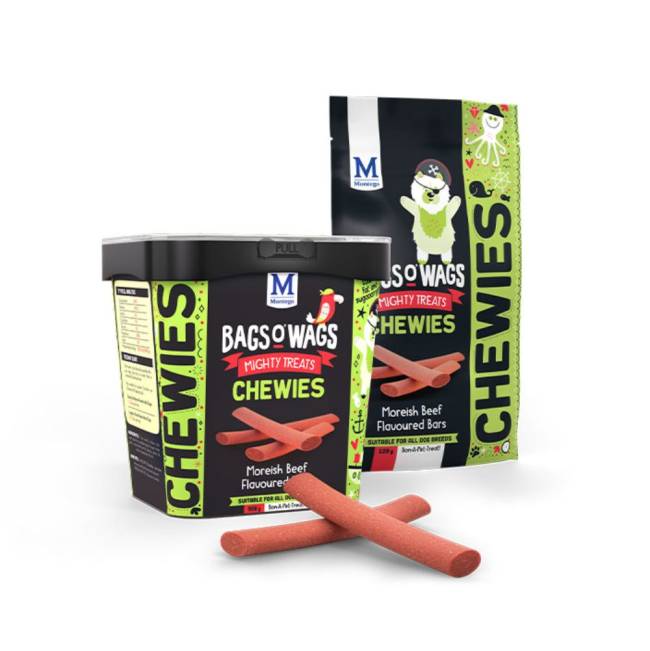 Bags O Wags Beef Bars Chewies Dog Treat group shot
