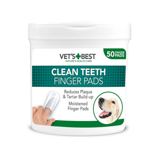 Vets Best Dental Finger Pad Wipes for Dogs & Cats