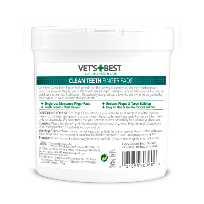 Vet's Best Finger Wipes back packshot