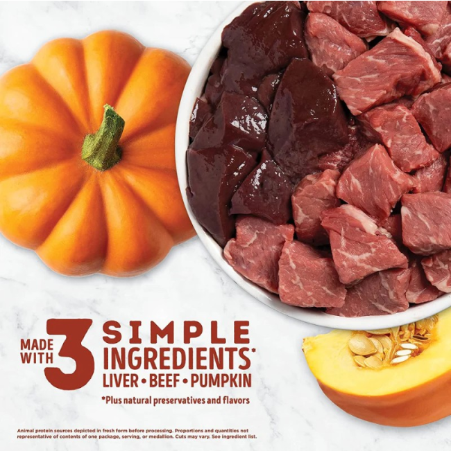 Bowl of beef, liver & pumkin