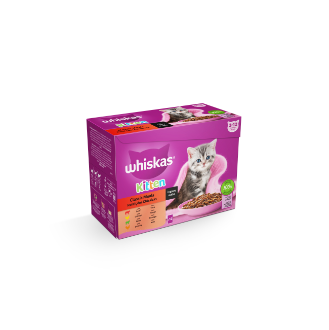Whiskas Wet Kitten Food In Gravy - Classic Meals box