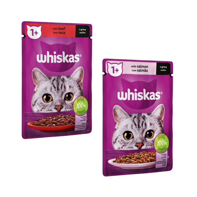 Whiskas salmon & beef in gravy pouches