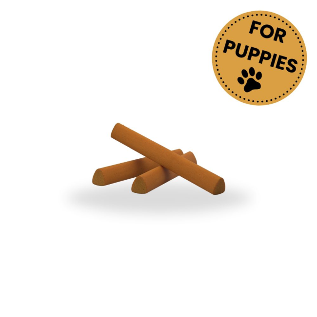 image of treats with "for puppies" sticker