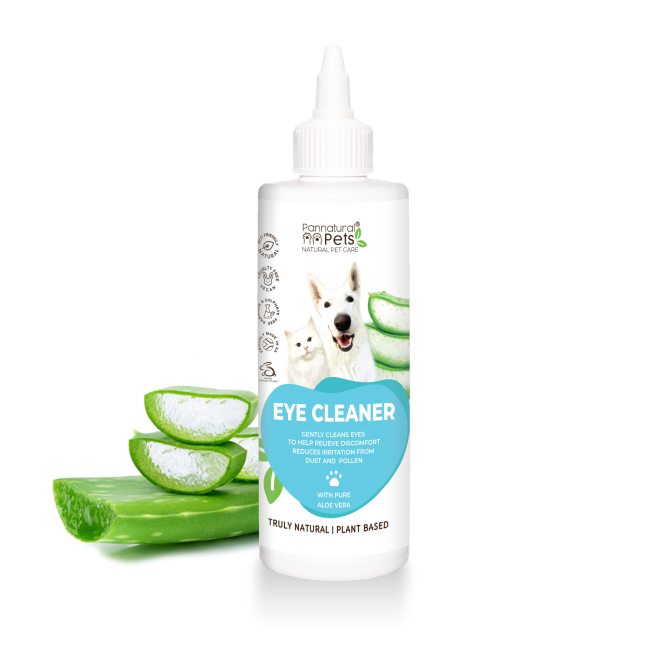 front o f bottle with aloe vera next to it