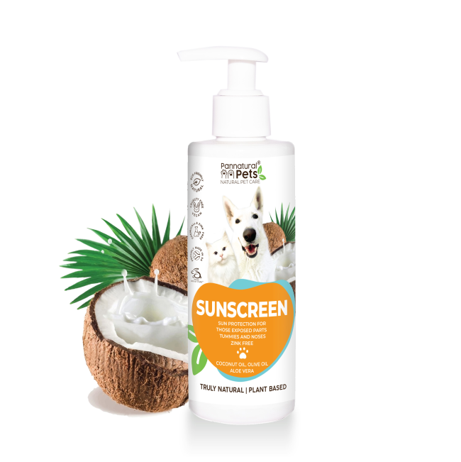 front of bottle with coconut next to it