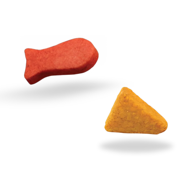 T&R is fish shaped, C&C is triangular shaped