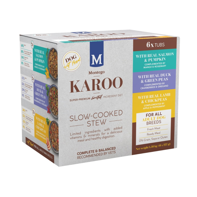 Karoo Dog Adult All Breed Duck, Salmon & Lamb Multipack pack shot