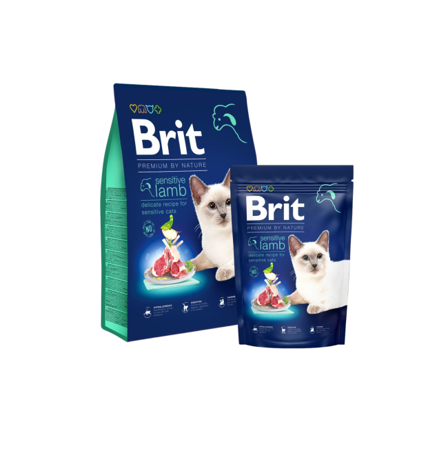 Brit Premium Adult Cat Dry Food Sensitive Lamb Group Shot