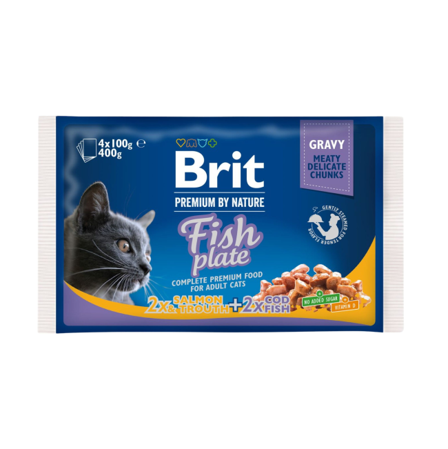 Brit Premium Cat Pouch Fish Plate packet