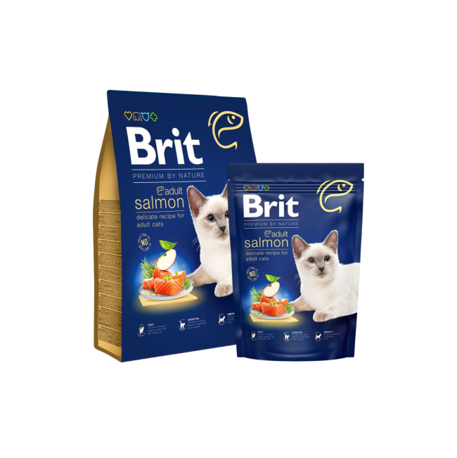 Brit Premium Adult Cat Dry Food Salmon Group Shot