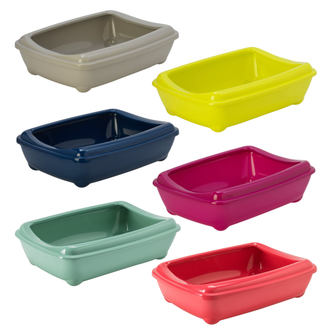 Arist-O-Tray Cat Litter Tray with Rim all 6 colours