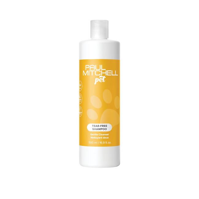 White bottle of JP Pet tearless shampoo for dogs and cats