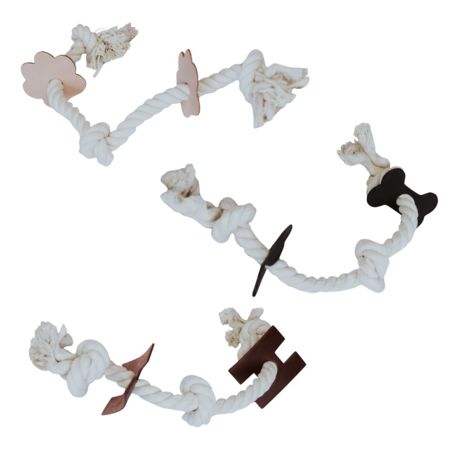 Huntlea 3-Knot Rope & Leather Dog Chew Toy