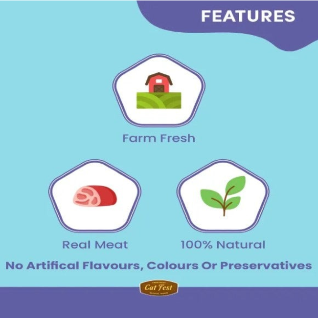 farm fresh, real meat and natural features of the treats