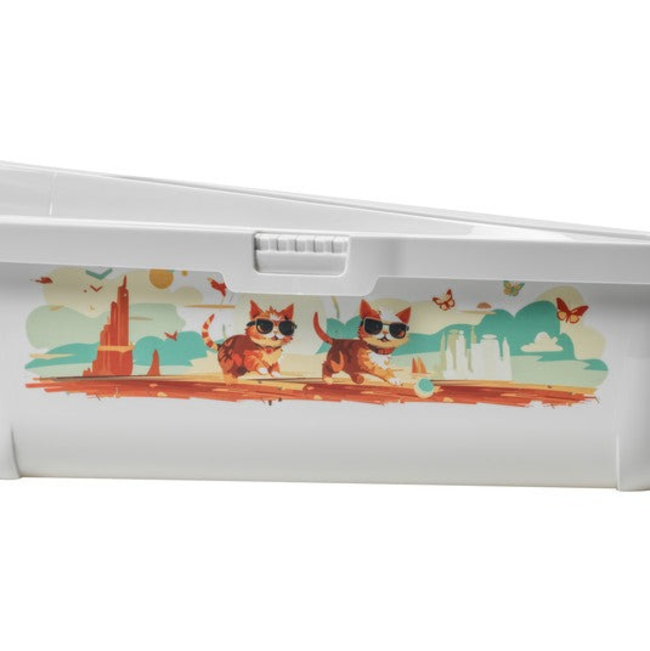 side view of tray