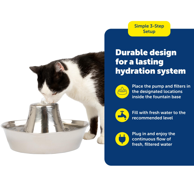 PetSafe® Seaside Stainless Pet Fountain Setup