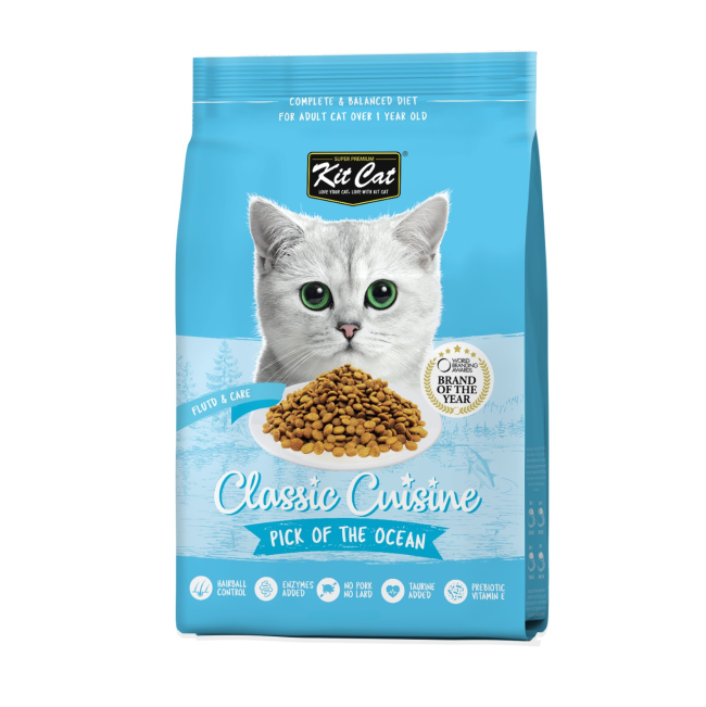 Kit Cat Dry Adult Cat Food - Pick Of The Ocean light blue packaging