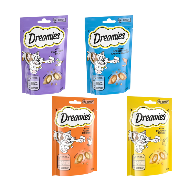 Dreamies Cat Treats chicken, cheese and Salmon