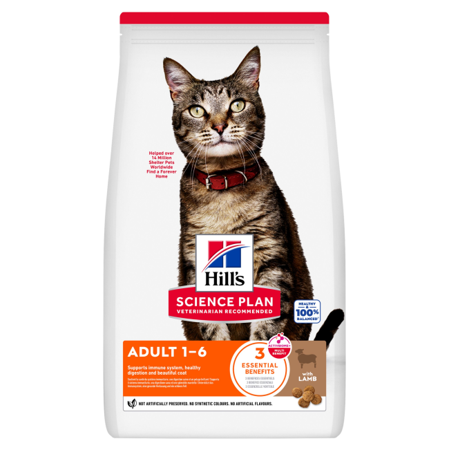 Hill's Adult Dry Cat Food - Lamb in packaging